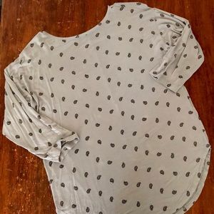 Loft Short/Top S small - 3/4” sleeves, grey-blue/black, NWT